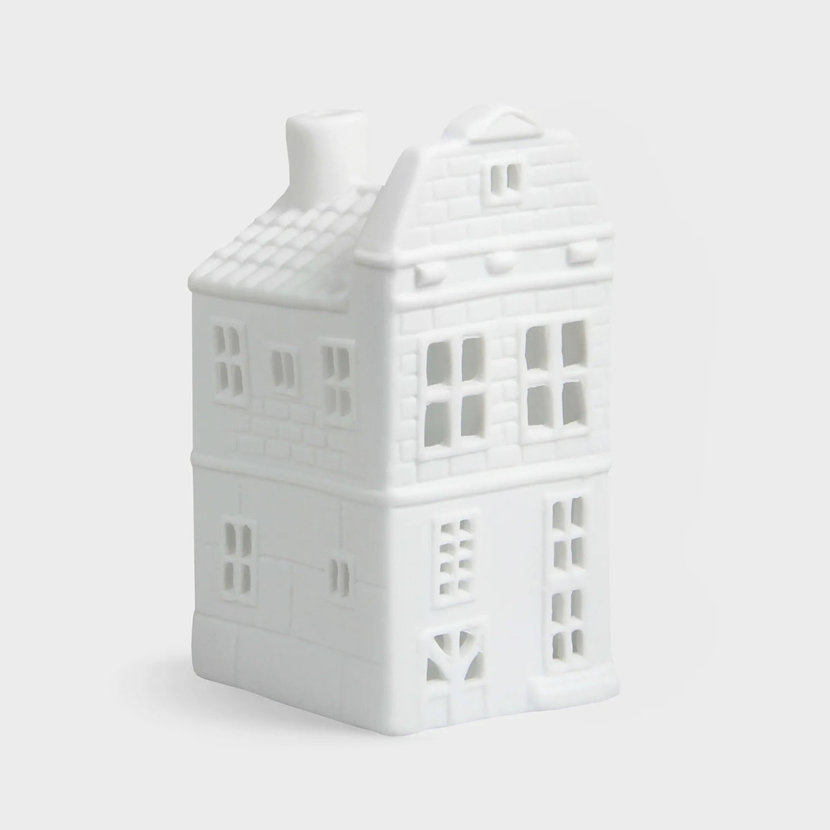 &klevering Canal House tuikkutalo valkoinen posliini matta 12,5 cm