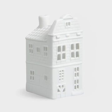 &klevering Canal House tuikkutalo valkoinen posliini matta 12,5 cm