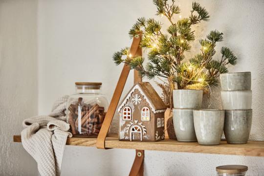 Ib Laursen Keraaminen talolyhty ruskea 15,5 cm