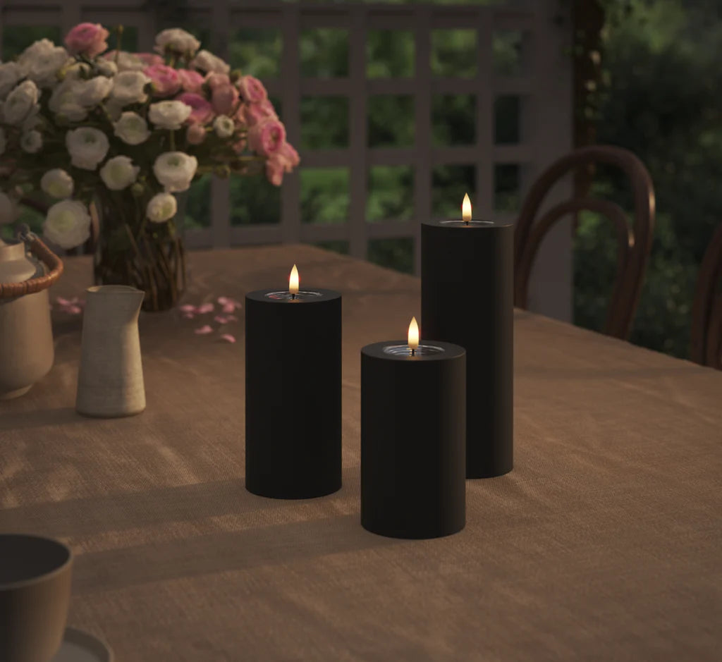 DELUXE Homeart, LED pylväskynttilä ulos, Ø 7,5 x 12,5cm