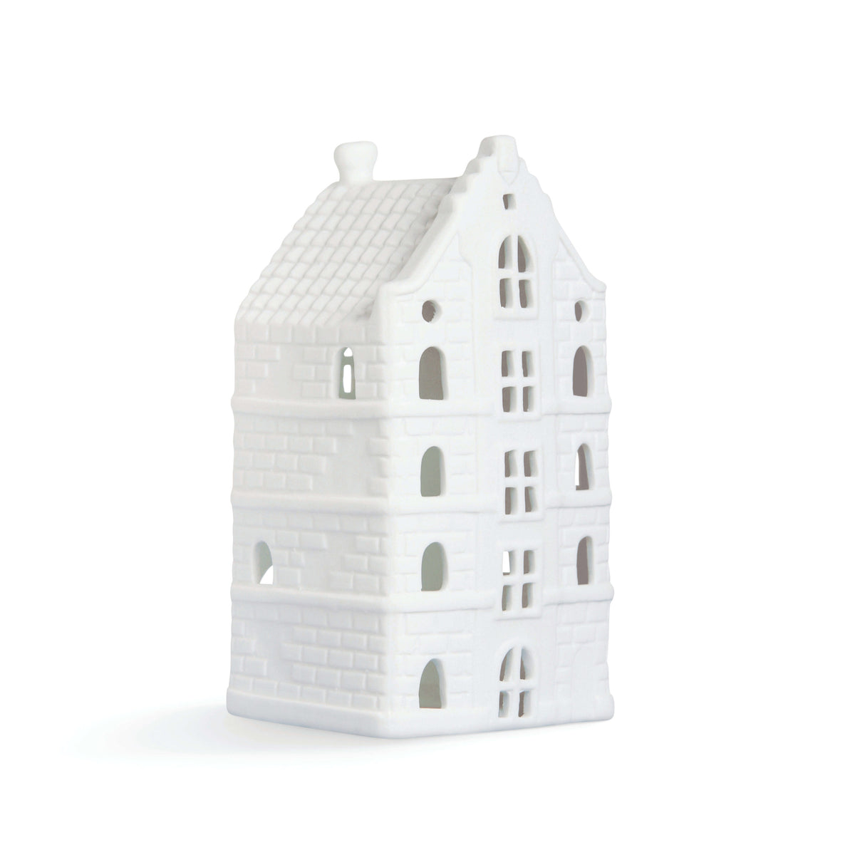 &klevering Amsterdam Posliini tuikkutalo matta valkoinen 16 cm