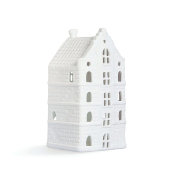 &klevering Amsterdam Posliini tuikkutalo matta valkoinen 16 cm