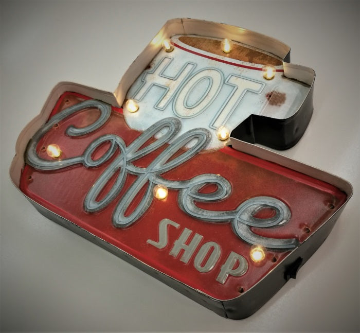 Valokyltti Hot Coffee Shop 36x5x29 cm